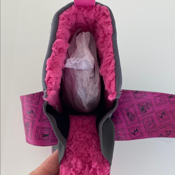 NEW Livie & Luca Fox Silver/Pink Rainbow Fleece Leather Boots girls toddler 8 - Picture 8 of 14